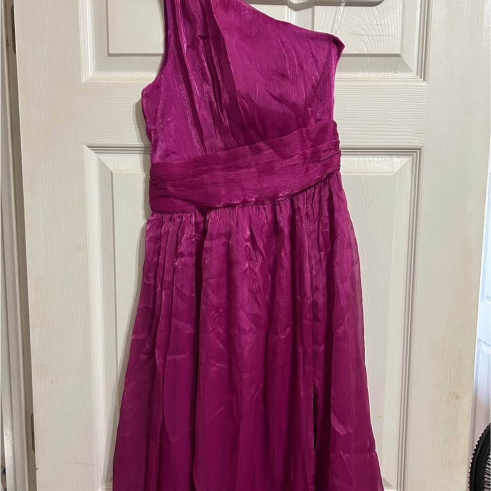 Elegant One-Shoulder Pink Dress